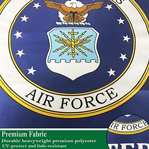 Air Force Emblem Veteran Flags 3X5 Outdoor Double Sided- Usaf Military Flag 3 Ply Heavy Duty With 2 Brass Grommets For Outside Oudoor #TOP2
