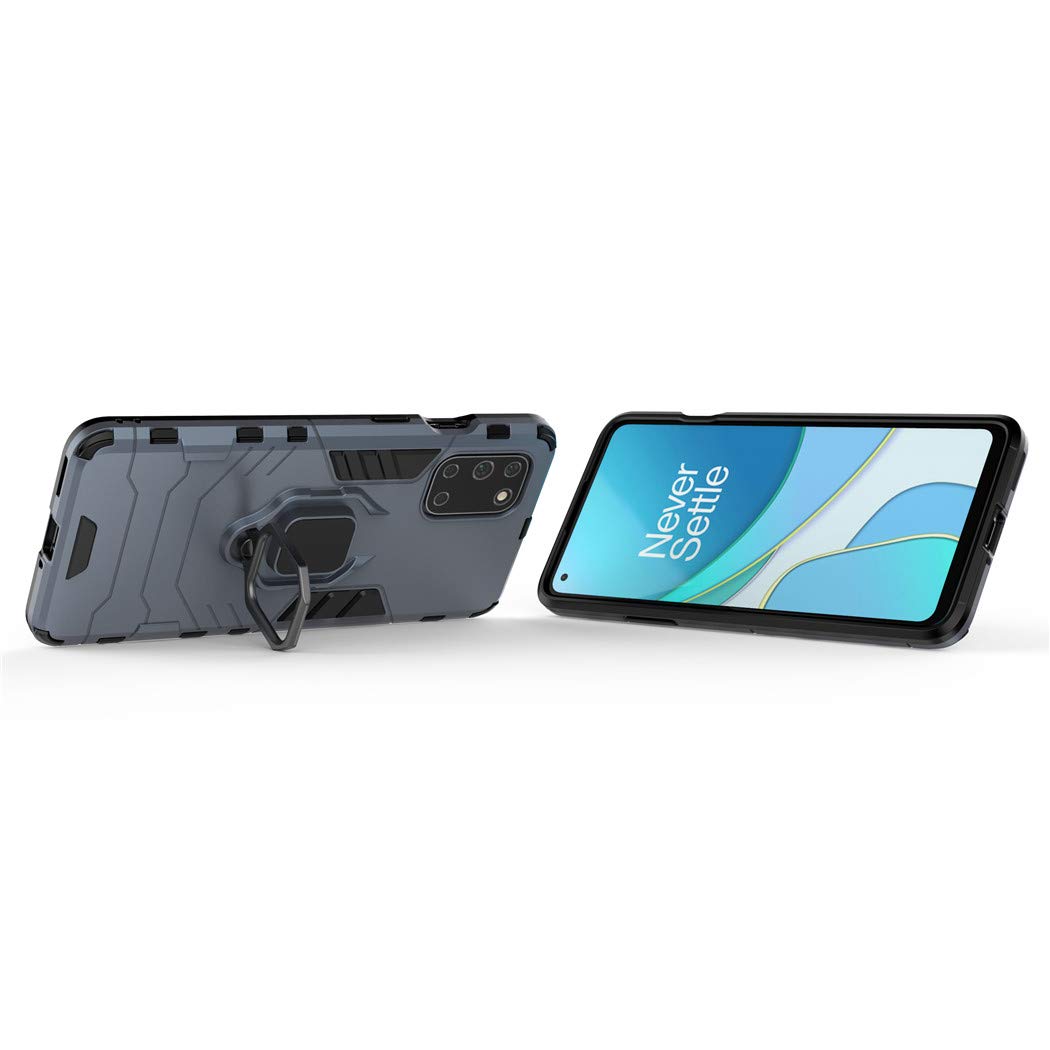 Compatibile con OnePlus Nord, OnePlus Z Cover, Custodia Armor Anello Cavalletto (Funziona con il Supporto Magnetico per Auto) Case Paraurti (Rosso