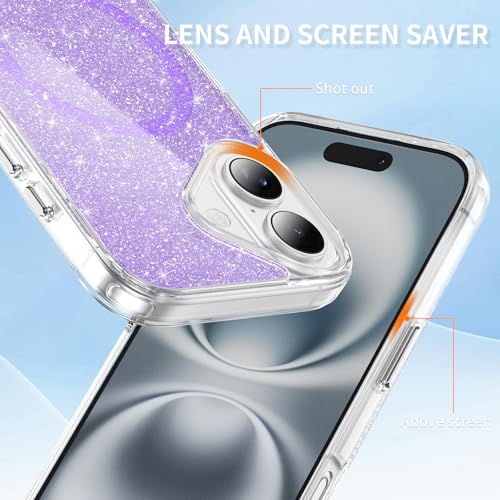 Coque iPhone 16 MagSafe antichoc violet translucide - 6