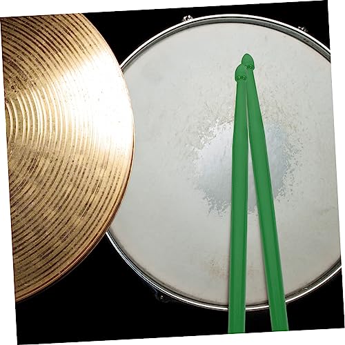 Baquetas para batería BESPORTBLE de doble punta, ligeras, de nailon y fieltro, color verde oscuro, para jazz y percusión miniatura 2