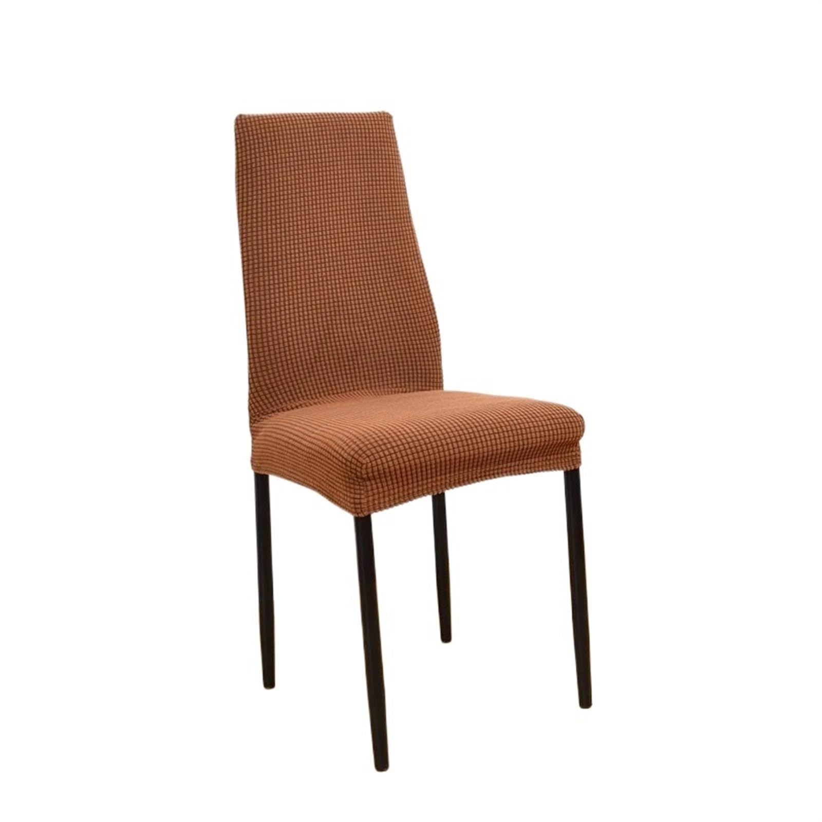 Narrow Back Dining Chair Covers Polyester Thicken Elastic Seat Case Office Hotel Restaurant Banquet Chair Cover Dining Chair Covers (Color : Light Coffee, Size : Back Height 51-56cm)