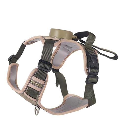 Poochbark 3-in-1 Dog Harness with Built-in Leash, Comfortable Dog Walking Harness with Extendable Lead, Nighttime Reflective Tape, Auto-Lock & Tug Control (Gray, 3-8kg)