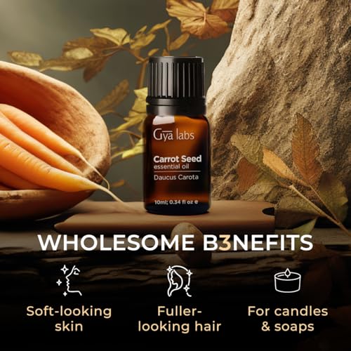 Image of 100% Pure Carrot Seed Essential Oil - 0.34 Fl Oz - Carrot Seed Oil for Hair, Skin, Diffuser, Aromatherapy & DIY Candle Making Scent