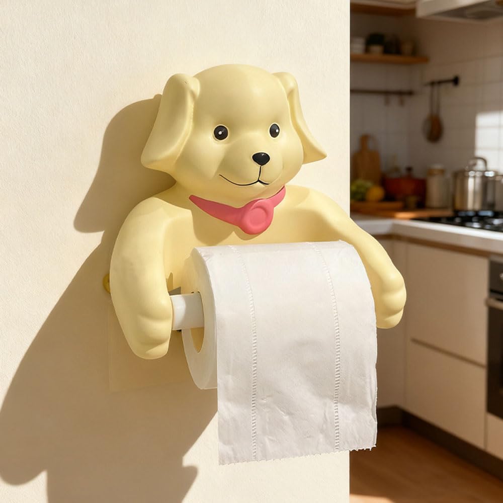 Portarrollos de papel higiénico de pared con forma de perro infantil