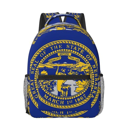 Sac à dos ordinateur portable imprimé drapeau du Nebraska idéal comme bagage cabine en avion