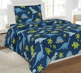 Fancy Collection Dinosaurs Blue Light Blue Grey Green Boys/Teens/Girls Sheet Set New (Twin)