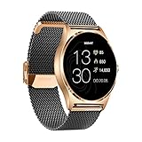 XCOAST JOLI Damen Smartwatch Fitnesstracker iOS & Android, milanaise Armband, IP67 wasserdicht, Herzfrequenz, Blutdruck, Blutsauerstoff