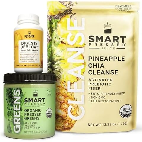 Pineapple Chia Cleanse, Organic Pressed Greens, Digest & Debloat Bundle Cover