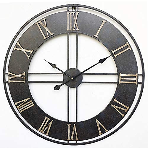 Horloge murale de jardin extérieur en fer forgé SBTXHJWCGLD 23 pouces étanche