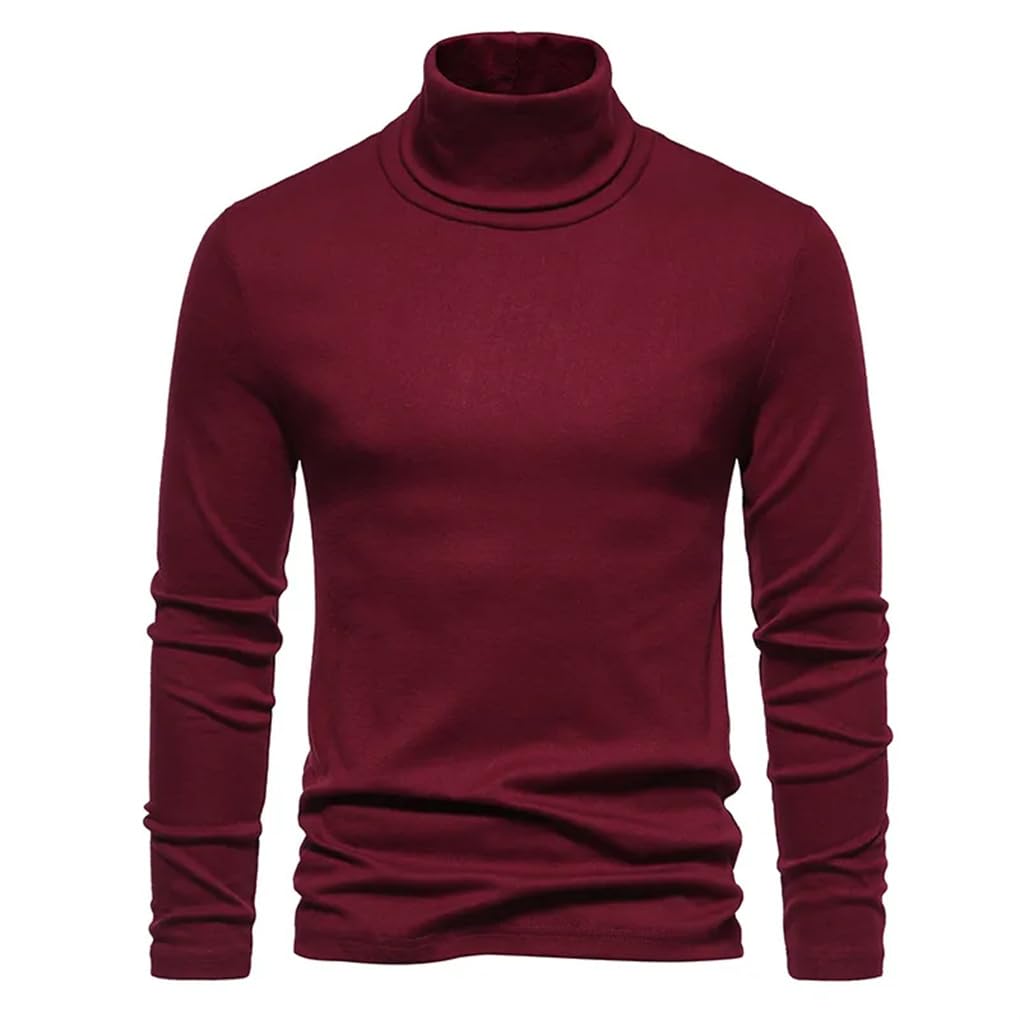 Dninmim Herren Rollkragenpullover Herbst Winter Langarm Warm Casual Basic Tops Slim Fit Pullover
