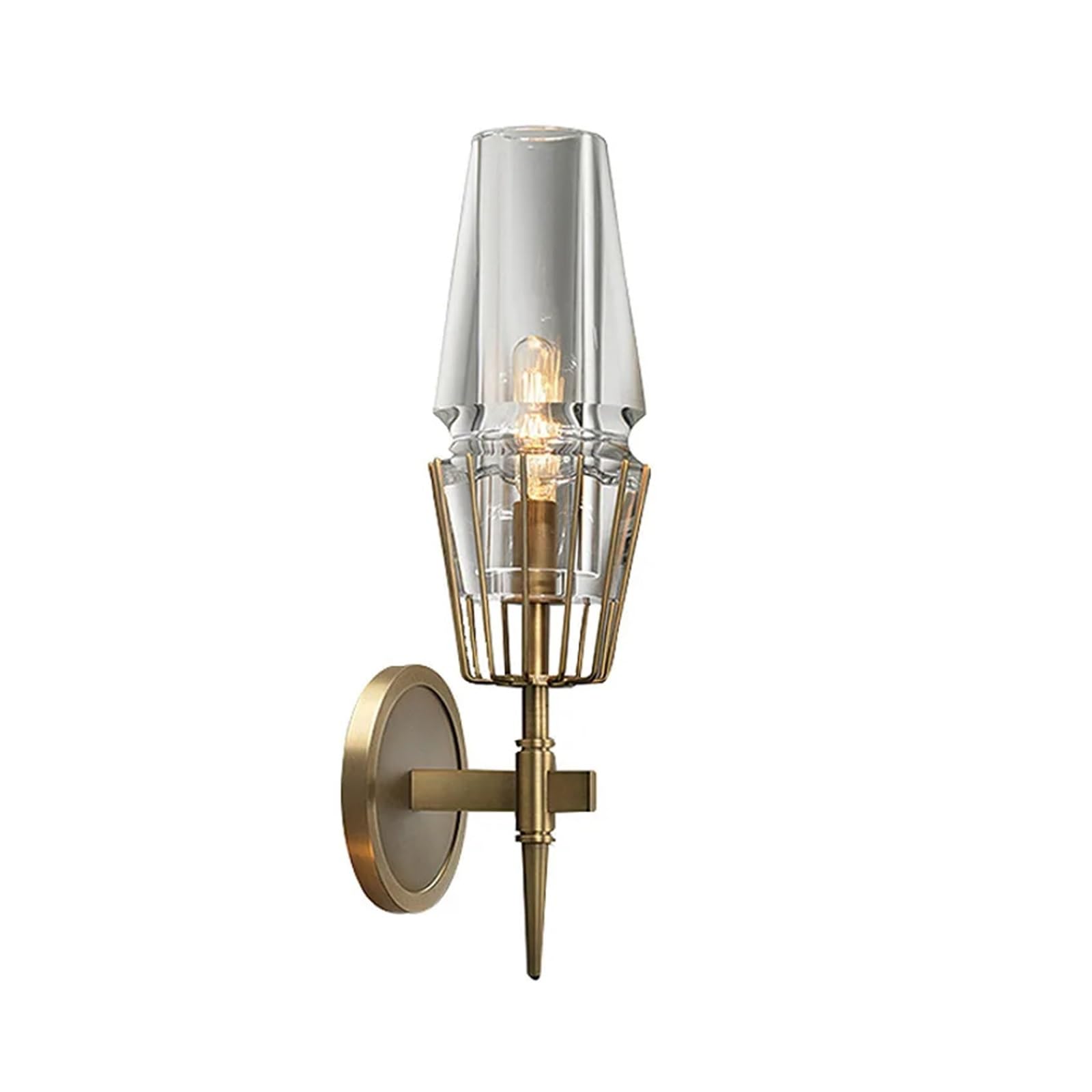 CWCQGH Wall Sconces, Glass Wall Lamp - Postmodern Light Luxury Wall Light Indoor Lighting Home Decor Compatible with Living Room Bedroom Bedside Wall Sconce,Cool White-1 head
