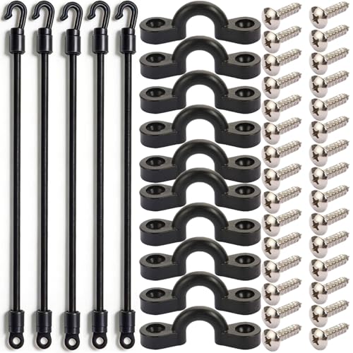 Borogo 5Pieces Rod Tamer Strap Holder Deck Mount Connector Mount Rod Strap Rod with 10Pcs Kayak Pad...