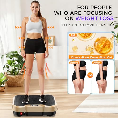 Image of Vibration Plate Exercise Machine,Vibration Plate for Lymphatic Drainage Power Vibration Plate Machine Support 450 Lbs 250 Adjustable Speeds,Vibrating Plate Shake Plate Weight Loss