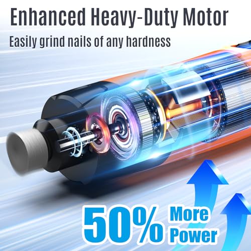 Casfuy Smart 6-Speed Dog Nail Grinder - 50% More Power Pet Nail Grinder with 2 LED Lights Quiet Rechargeable Electric Dog Nail Trimmers File Toenail Grinder for Large Medium Small Dogs & Cats - Image 4