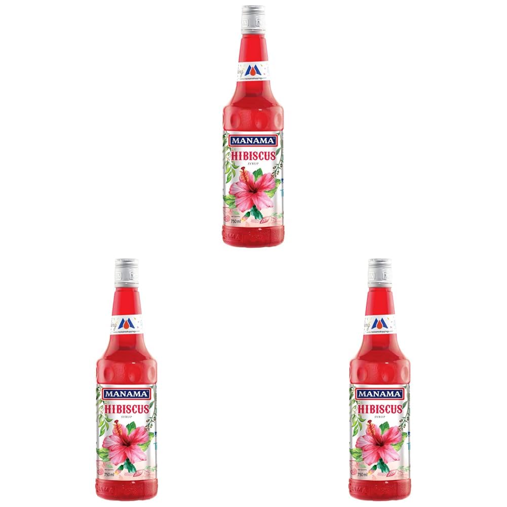 Manama Hibiscus Syrup| Mixer for Mocktails, Cocktails, Drinks, Juices, Beverages | Non Alcoholic Mix 750ML Bottle (Pack of 3)-image-18