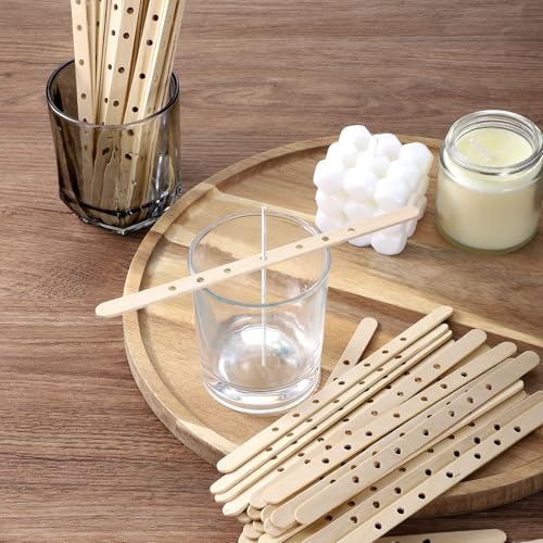 100 Soportes de Mechas para Velas de Madera con 7 Agujeros miniatura 7