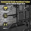 Commercial Cable Crossover Exercise Machine All in One Functional Trainer Cable Machine with 400LBS Weight Stacks Power Cage Squat Rack with Pulley System Compact Functional Trainer for Home Gyms