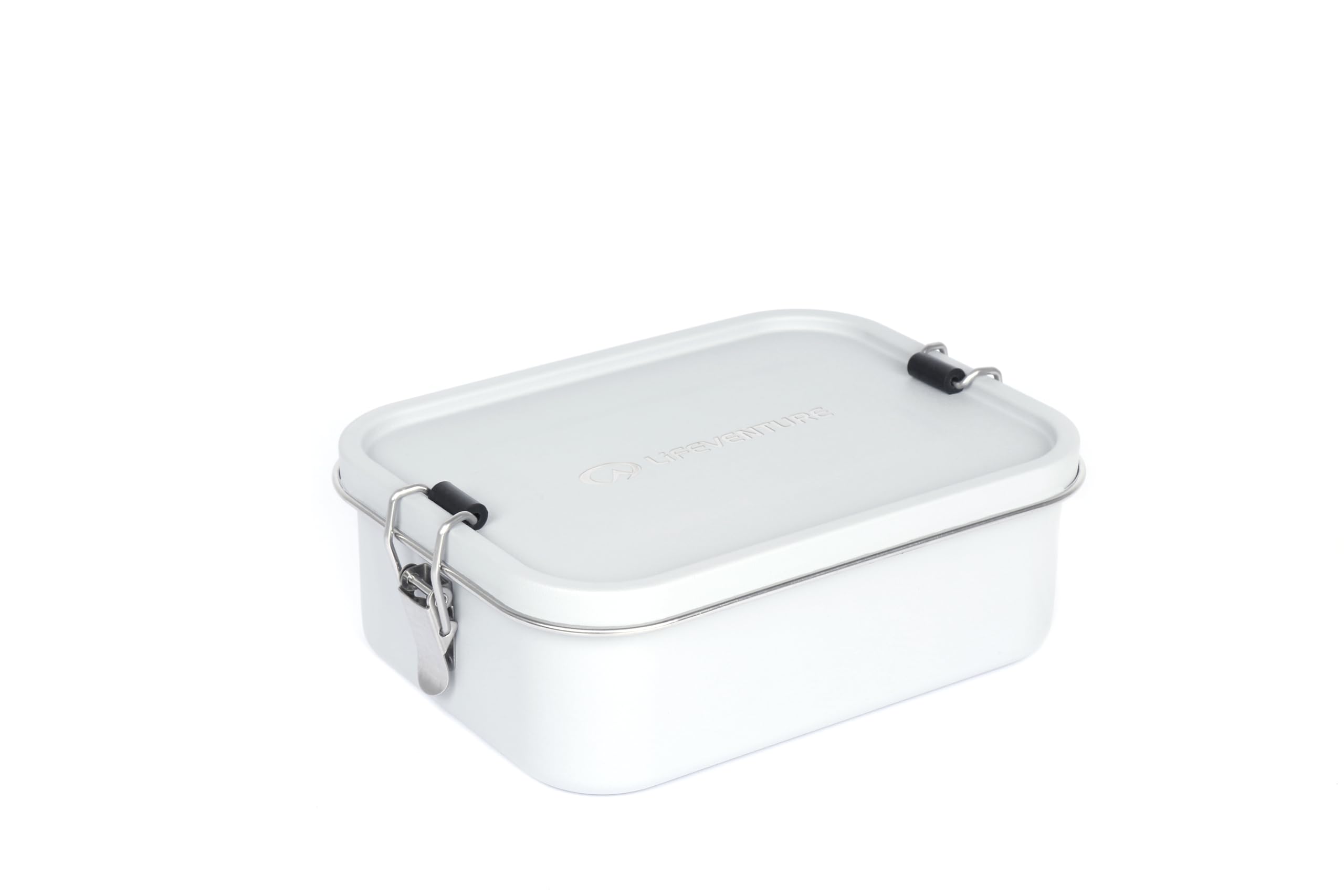 Lifeventure Stainless Steel Lunch Box; Mess Tin Container for Food, Light Grey