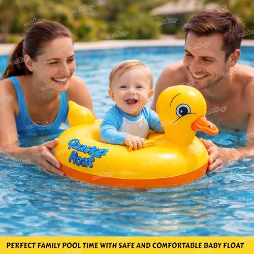 Image of Zest 4 Toyz Swimming Ring Swimming Tube for Kids Inflatable Tube for Swimming Pool Floaters for Kids Water Tube for Baby Swim Ring for 3+ Years Girls and Boys (Duck Shaped) Orange