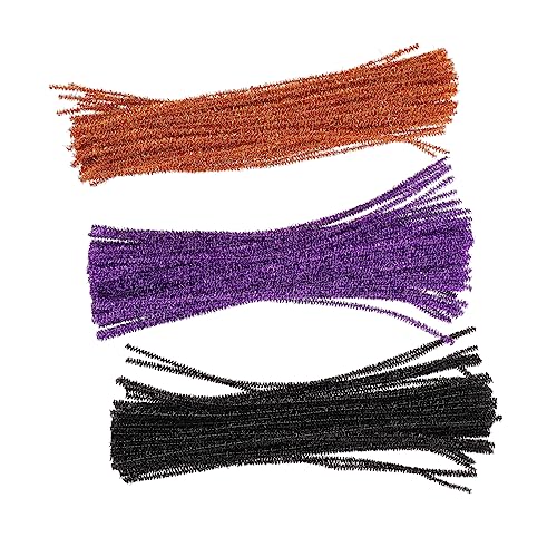 BEBEMOKO 300Pcs Glitter Chenille Stems Crafting Pipe Cleaners for Creative DIY Projects Fun Arts Crafts Supplies for Adults for Decorations Handcrafts Random Color