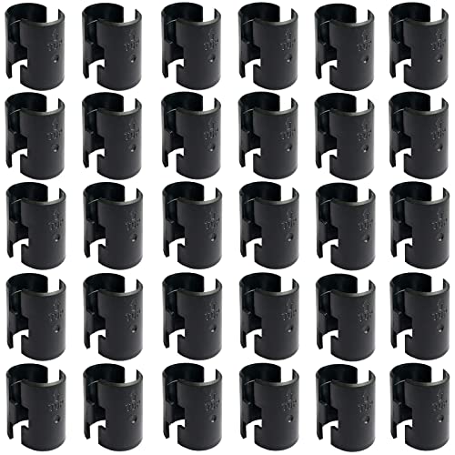 Image of WAFJAMF 60 Pcs 30 Pairs Wire Shelving Shelf Lock Clips for 1 inch Post Black