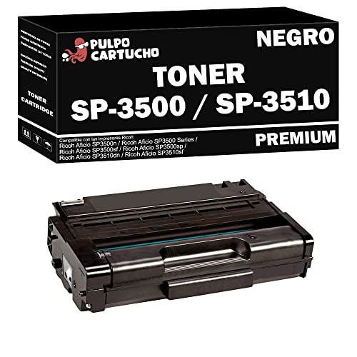 Pulpo Cartucho - Toner Genérico SP 3500 / SP 3510 Compatible con Ricoh Ref. 406990 - Valido para Las Impresoras Ricoh Aficio SP 3500, SP 3500n, SP 3500sf, SP 3500sp, SP 3510, SP 3510dn, SP 3510sf
