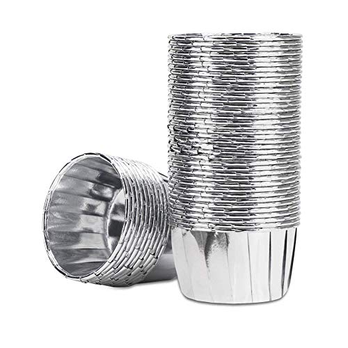 Spesh Lot de 50 caissettes jetables en aluminium résistant à l'huile pour anniversaire, mariage, Noël (argenté)