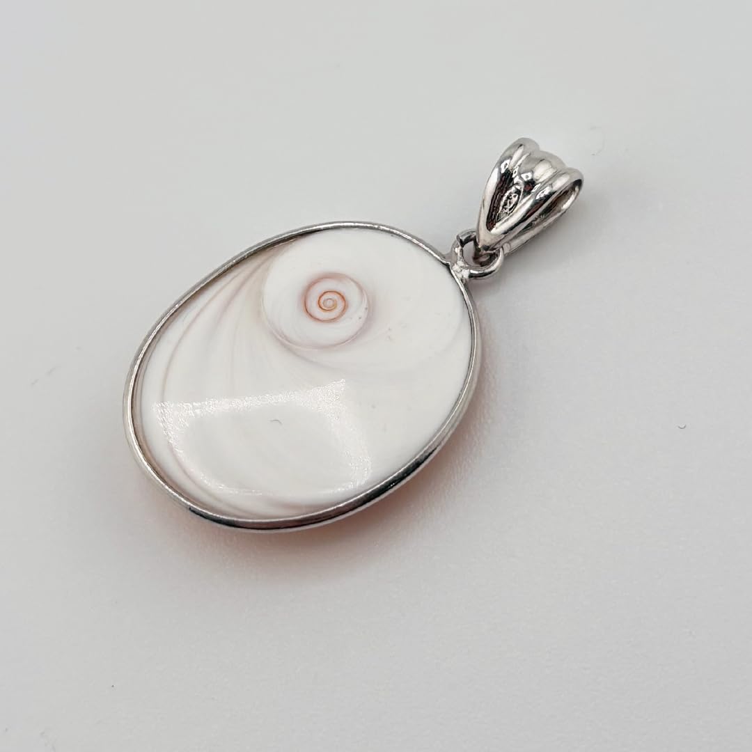 Ciondolo occhio di Santa Lucia montatura argento 925 pendente amuleto portafortuna gioiello artigianale unisex uomo donna