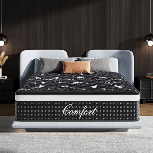 Queen Mattress, 12 Inch Queen Size Mattress in a Box, Cooling Memory Foam with 7-Zone Ergonomic Support, Firm Mattresses – Pressure Relief & Motion Isolation, CertiPUR-US Certified, 80"L x 60"W