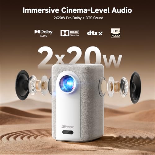 Image of Short Throw Projector 4K, Now with Netflix, Auto Focus, 40W Dolby | 1500ANSI Portable Projector with Dual-Mode Stand, HDR10+, AirPlay, Outdoor Movie Projector for Bedroom /Home Theater /Camping