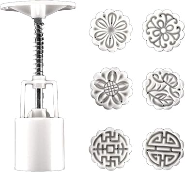 25g Mold With 6pcs Flower Stamps Hand Press Moon Cake Pastry Bakeware Mid-autumn Festival