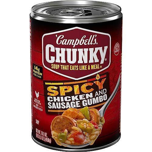 Campbell's Chunky Soup, Spicy Chicken And Sausage Gumbo, 16.1 Oz Can (Case Of 8) #TOP23