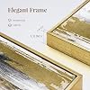Zessonic Abstract Wall Art with Gold Foil - 24 x 32 Inches Gold and Gray Canvas Print with Texture for Modern Style Decor,Framed, Ready to Hang