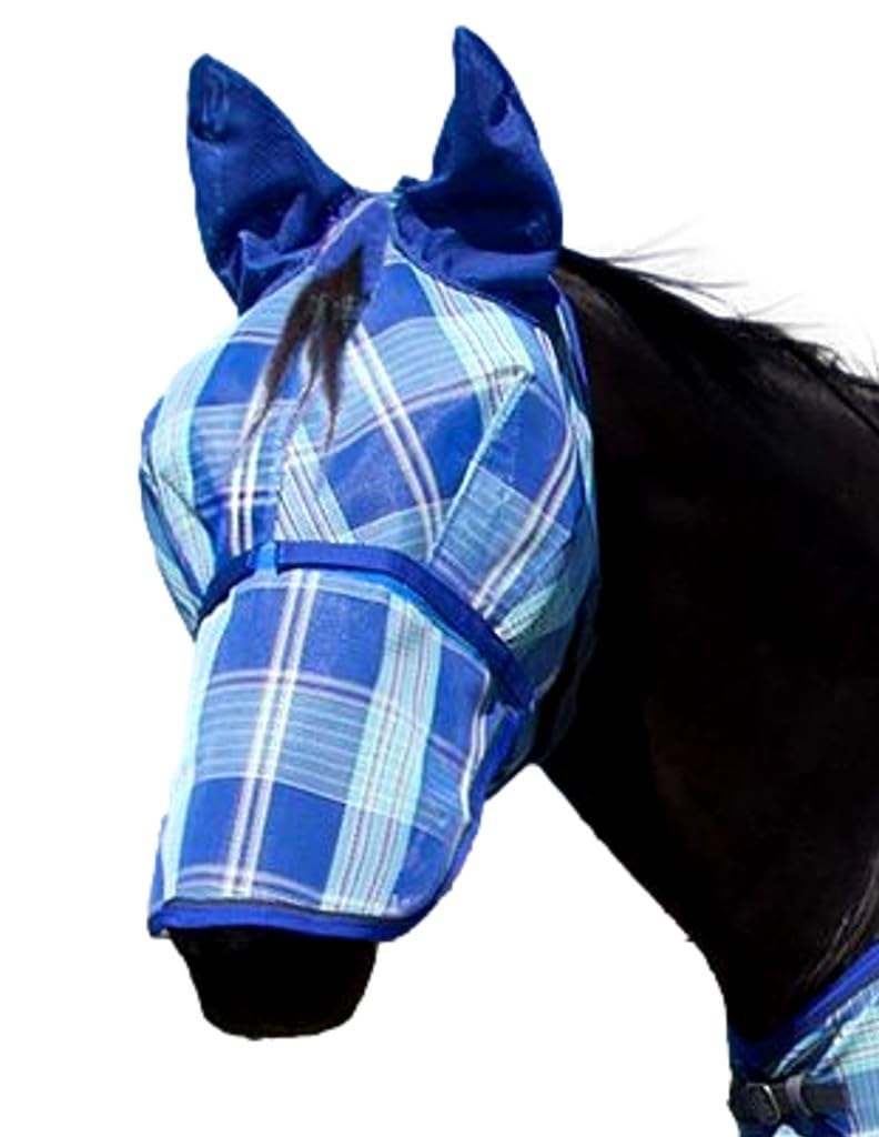 Masque anti-mouches Kensington protection anti-insectes cheval taille M bleu glace