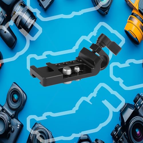 Placa de extensión de cámara en aleación de aluminio negro con abrazadera de 15mm 2