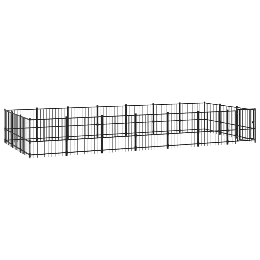 Cuccia per cani in acciaio nero, 19,76 m²