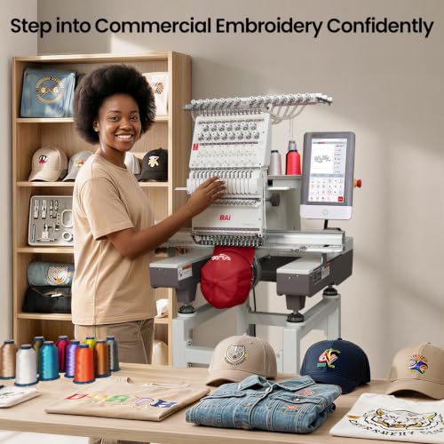 Image of BAI The Mirror 15 Needle 20 inchx14 inch Large Area Commercial Embroidery Machine,1200 SPM High Speed & 850 SPM on Hats,Institch OS5 Intuitive Control,Software Included,Local Tech Support