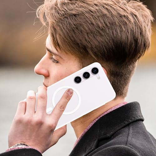 Image of amazon basics Luxury Paper Thin Case Cover for Samsung Galaxy S23 5G 5G | Matte Finish | Compatible with magsafe | (White, Samsung Galaxy S23 5G 5G)