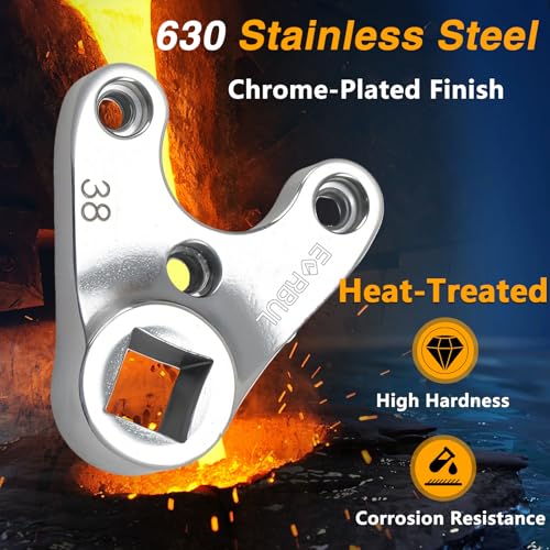Image of EVRBUL Trim /Tilt Pin Wrench, Trim /Tilt Spanner Wrench compatible with Seastar Steering Cylinders, 4 Strokes Yamaha V6 and 2 Strokes Non-VMAX,38mm x 4mm，630 Material,Heat-Treated, Chrome-Plated