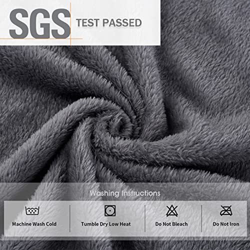 Image of FashGudim Mens Robes Big and Tall with Hood Two-Tone Flannel Fleece Contrast Bathrobe Full Length Plush Long Robe House Coat
