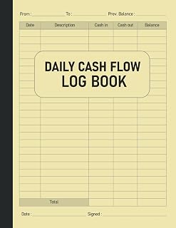 Daily Cash Flow Log Book: Large Daily Cash Book and Financial Record-Journal, Financial Record Keeping Notebook For Business | 120 Pages (8.5"x11")