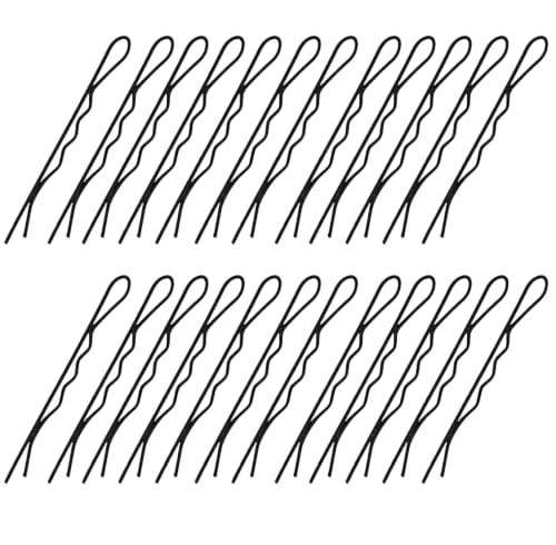 Image of Glaze Bobby Hair Pin for Women and Girls, Black, Strong Grip, Rust Resistant, Smooth Coated, Pack of 24