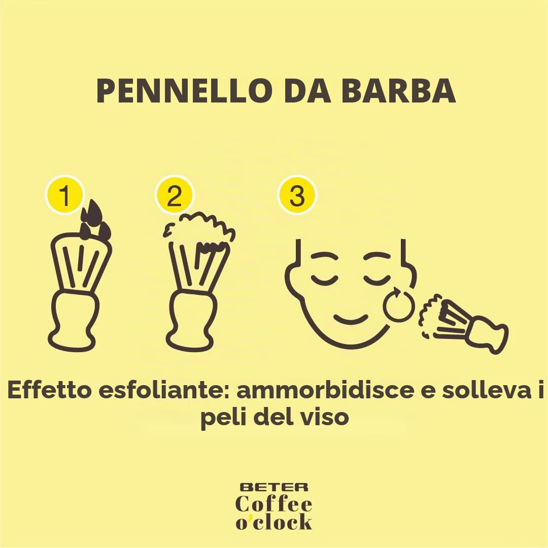 Brocha afeitar cerdas sintéticas Coffee O'clock Cura della persona e salute