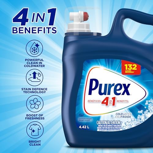 Purex Coldwater, Concentrated Liquid Laundry Detergent, 4.42L/132 Loads - 4