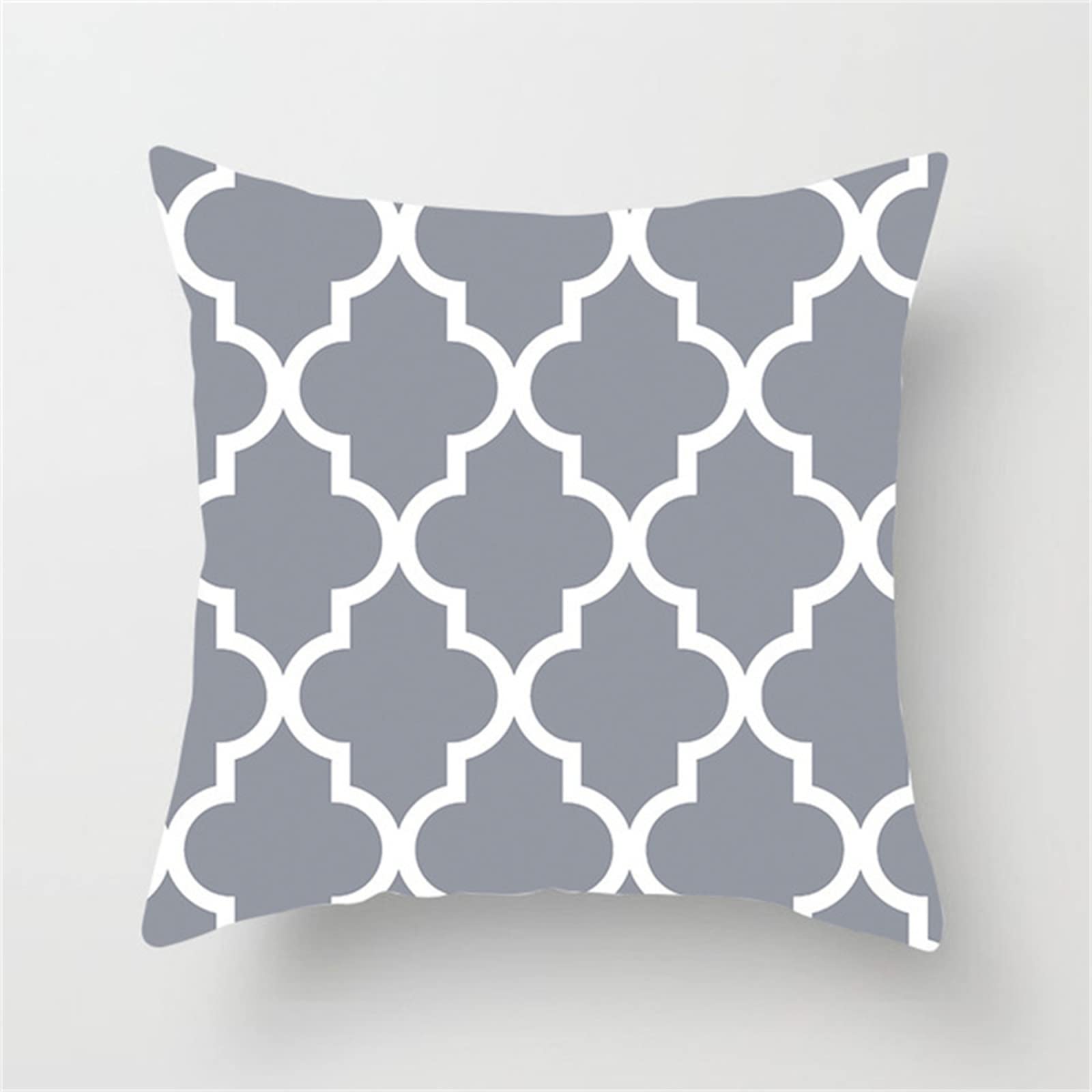 Lot de 4 housses de coussin en coton et lin pour canapé, lit, voiture, jardin, décoration extérieure - Gris européen - 75 x 75 cm