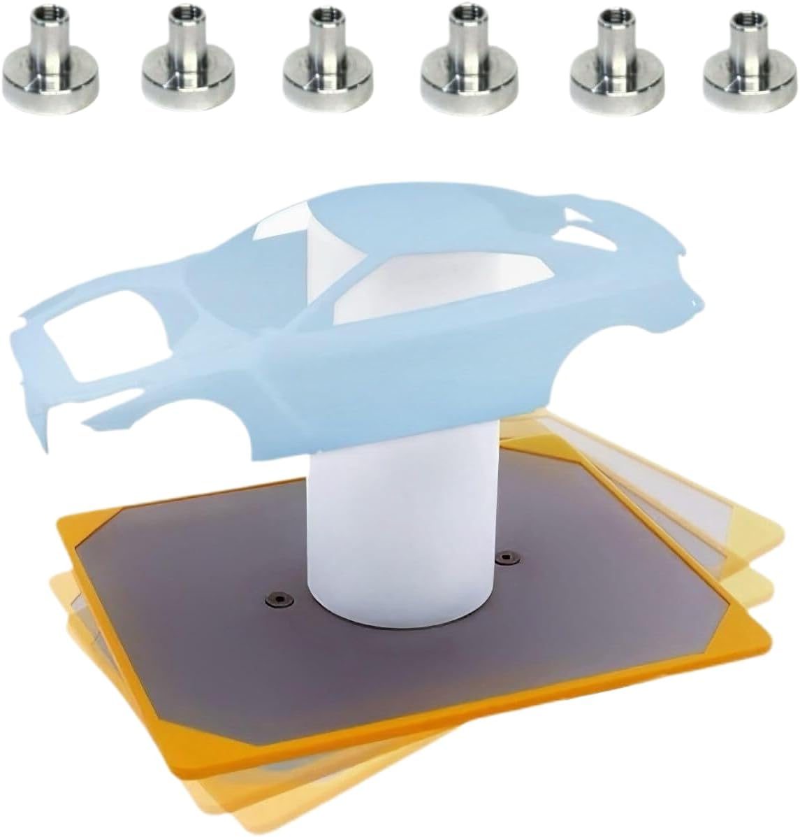 6PCS Magnetic Threaded Bases with Metal Rotating Tray for Model Spraying Suitable for All-Metal Clips, Modeling Tools for Airbrush Spray Hobbyists, Crafters (Clips Not Included)