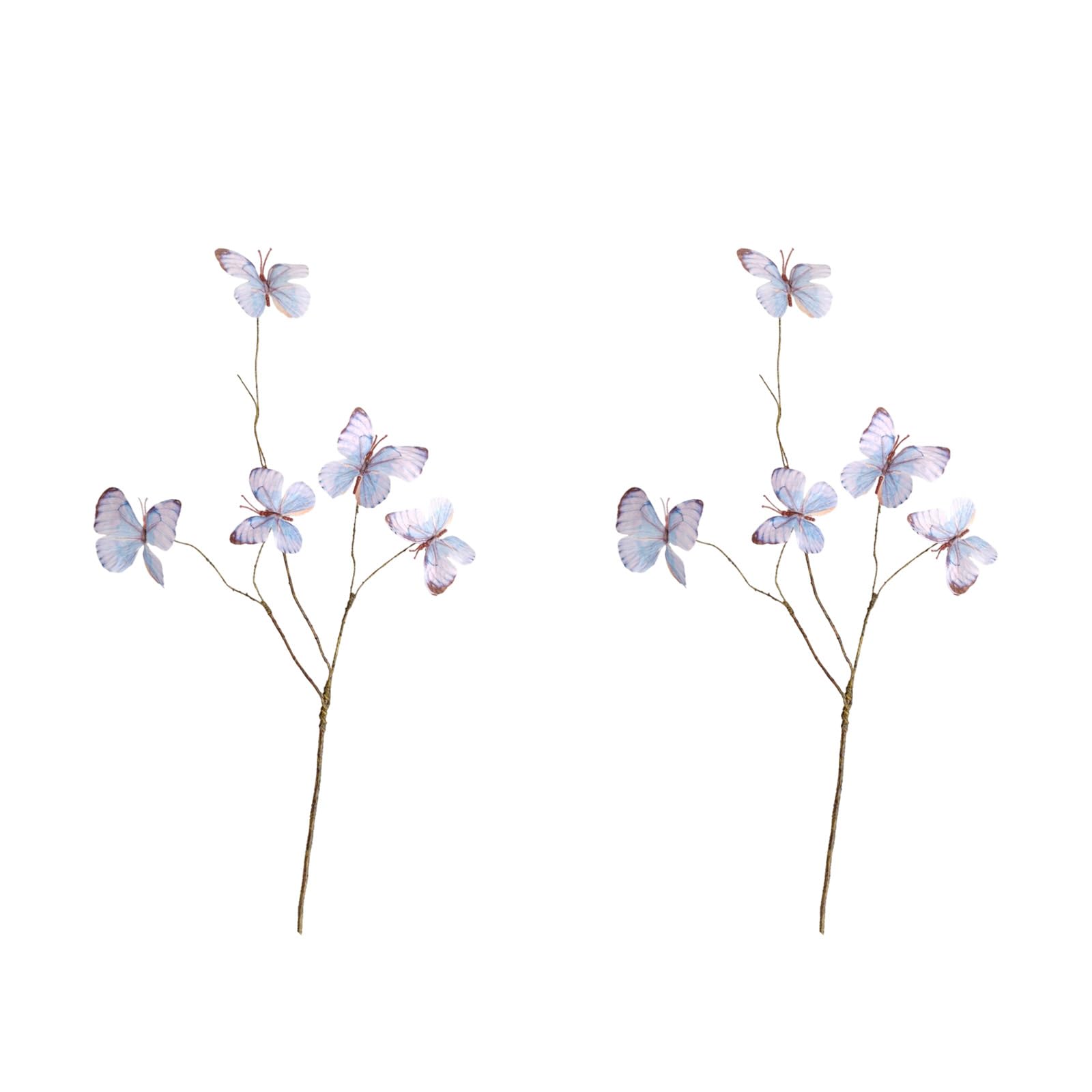 KAQNTUD Set of 2 Silk Butterfly Flower Stems Event Decoration Artificial Branch for Vases Safe for Home Party Supplies Plastic Bouquets for Events