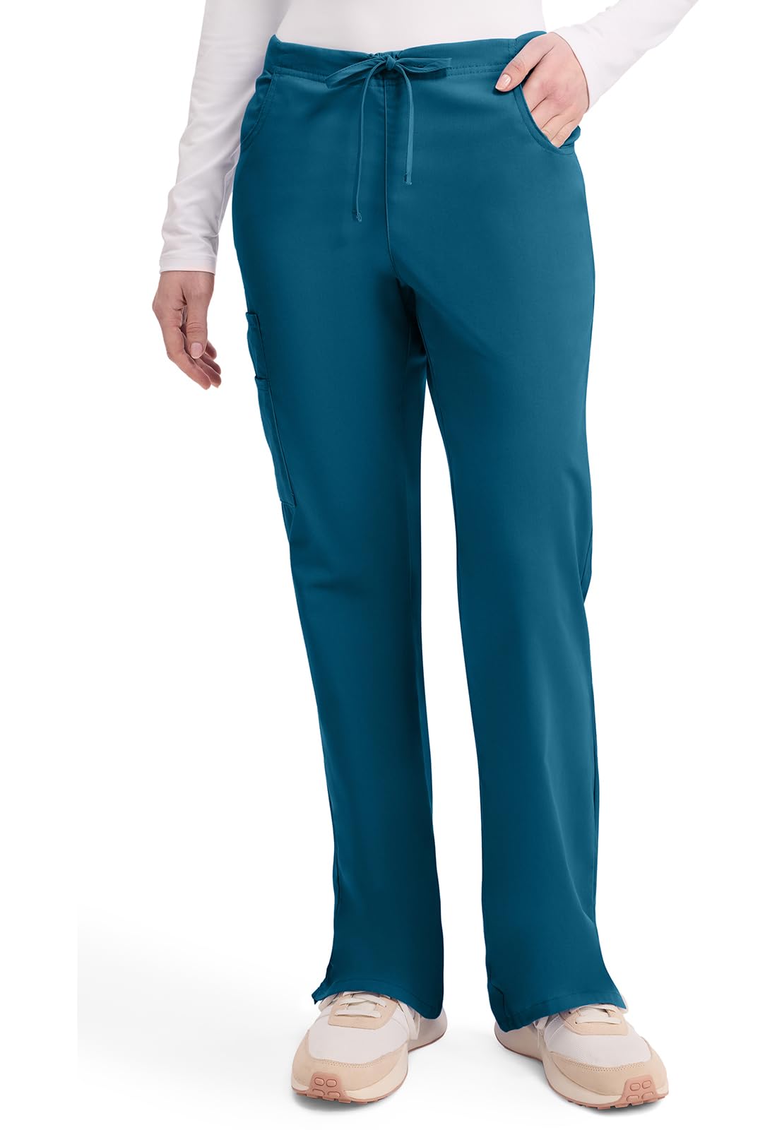 Dickies Scrubs for Women - Flare Leg Cargo Scrub Pants with Drawstring Waist & 6 Pockets, Medical Uniform - 86206