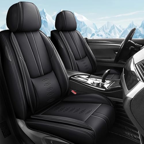 Image of Car Seat Covers for Toyota Camry 2012-2025 2026,Waterproof Leather Seat Covers 2-Seats Standard,Car Interior Accessories with Airbag,Car Seat Protectors for Camry(Black)