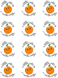 2" Round Pre-Cut Little Cutie Is On The Way Edible Image Cupcake Toppers